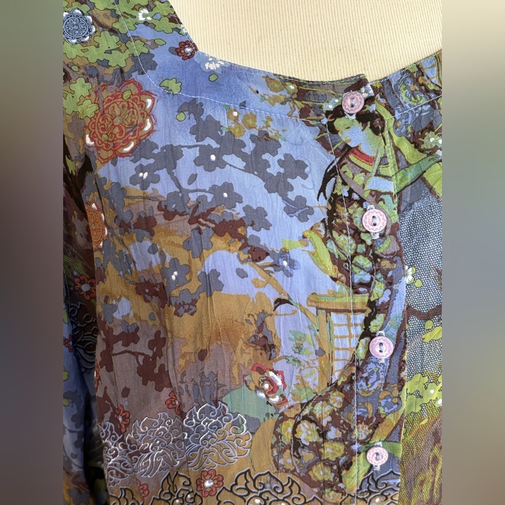 Tianello 100% rayon pattern button from top - Picture 2 of 4